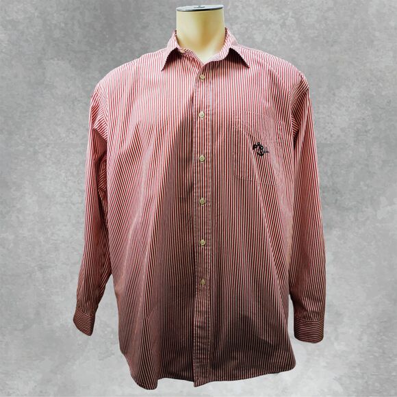 Polo Ralph Lauren Elliott Red White Striped Button Shirt Anchor Logo Men’s L - Picture 2 of 7